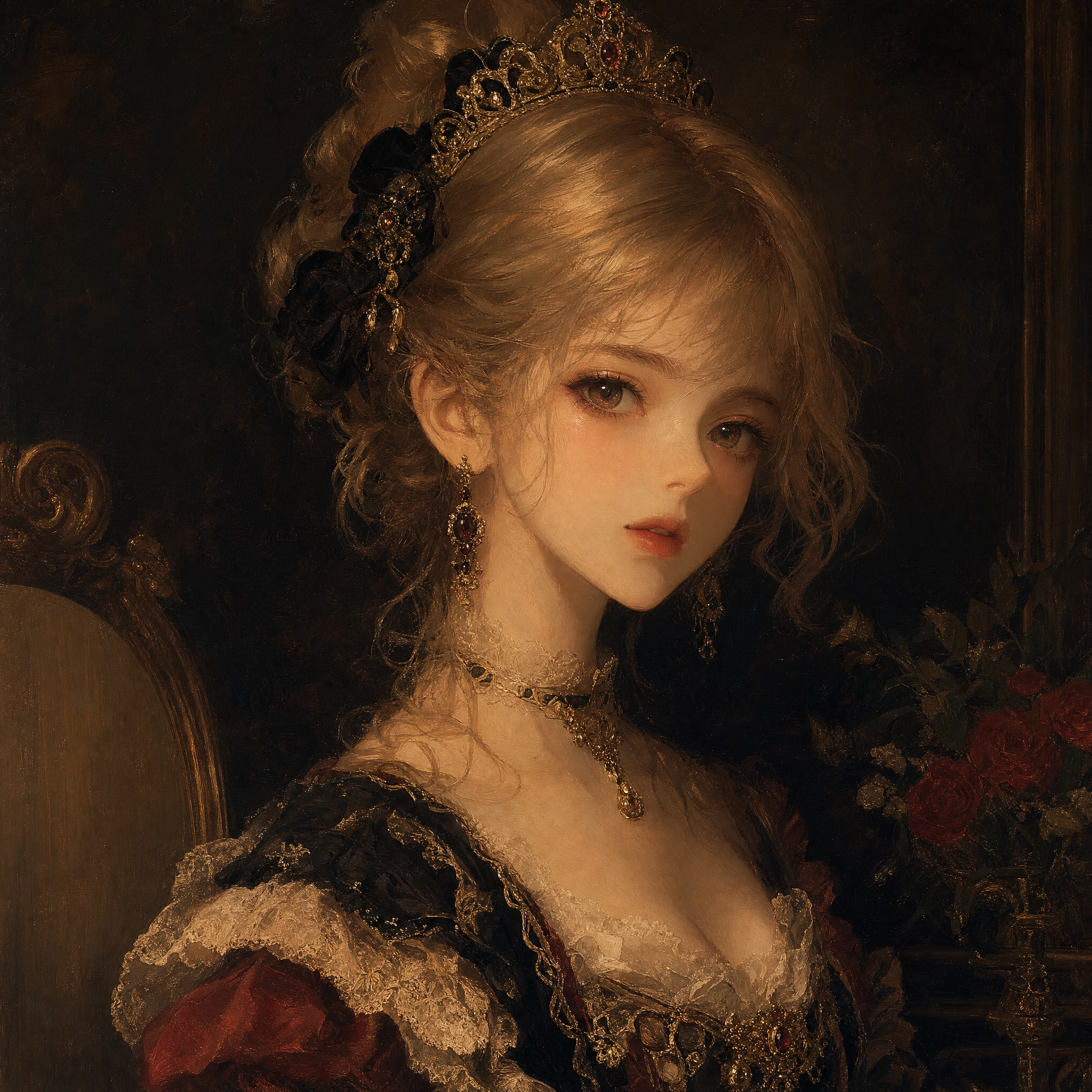 古典油画少女